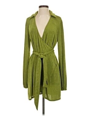 Princess Polly Long Sleeve Midi Wrap Dress